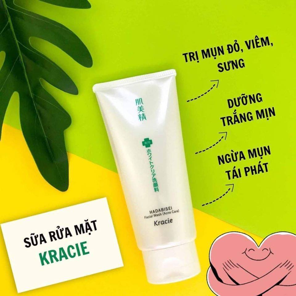 Sữa Rửa Mặt Trị Mụn Kracie Hadabisei Facial Wash 110g