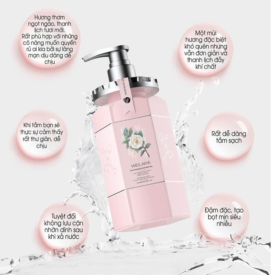 Sữa Tắm Trắng Da Weilaiya Niacinamide Shower Gel 450ml