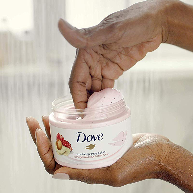 Tẩy Tế Bào Chết Dove Exfoliating Body Polish 225ml (Bản Đức) - Pomegranate Seeds & Shea Butter