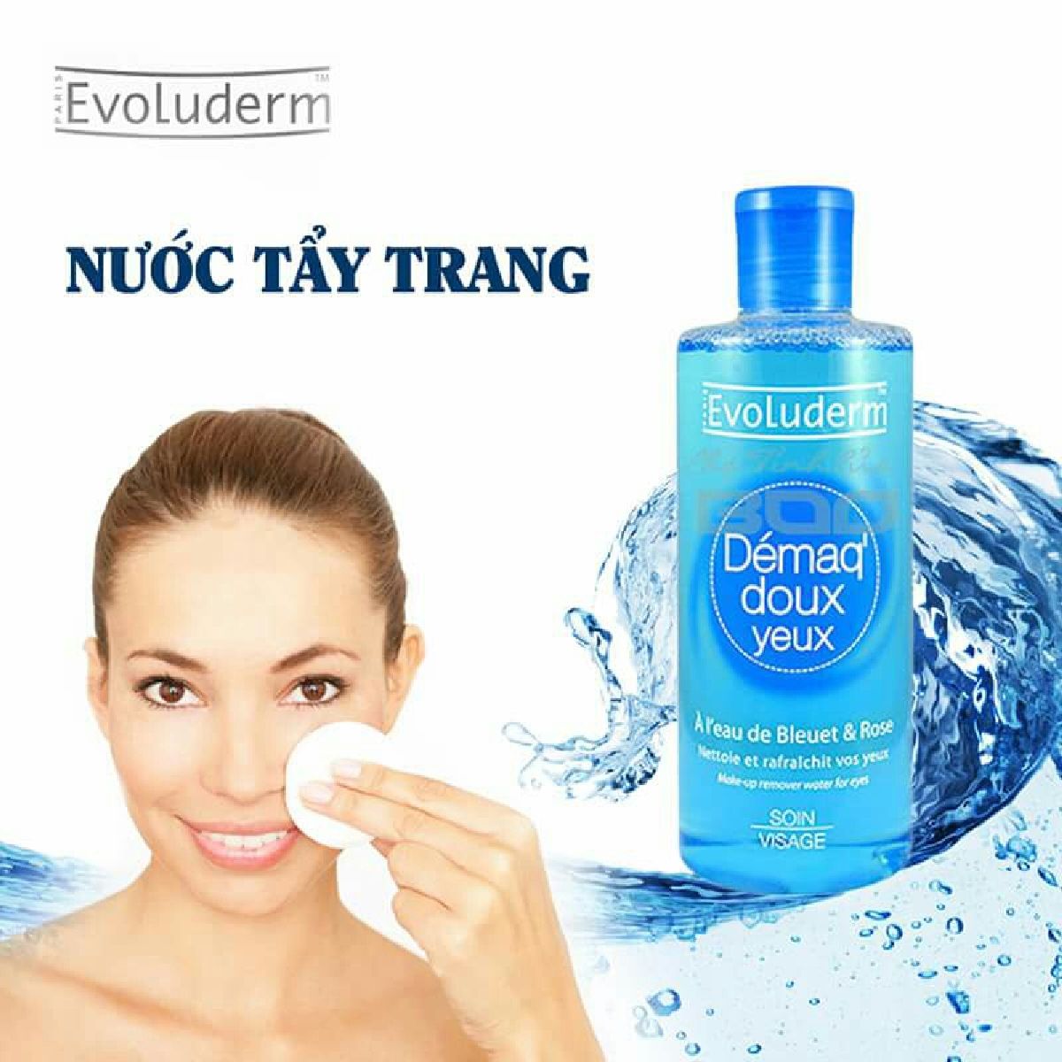 Nước Tẩy Trang Mắt Môi Evoluderm Démaq Doux 250ml