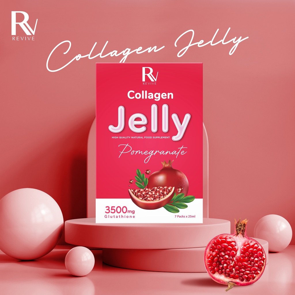 Thạch Trắng Da Revive Jelly Collagen Pomegranate 3500mg Glutathione (7gói X 25ml)