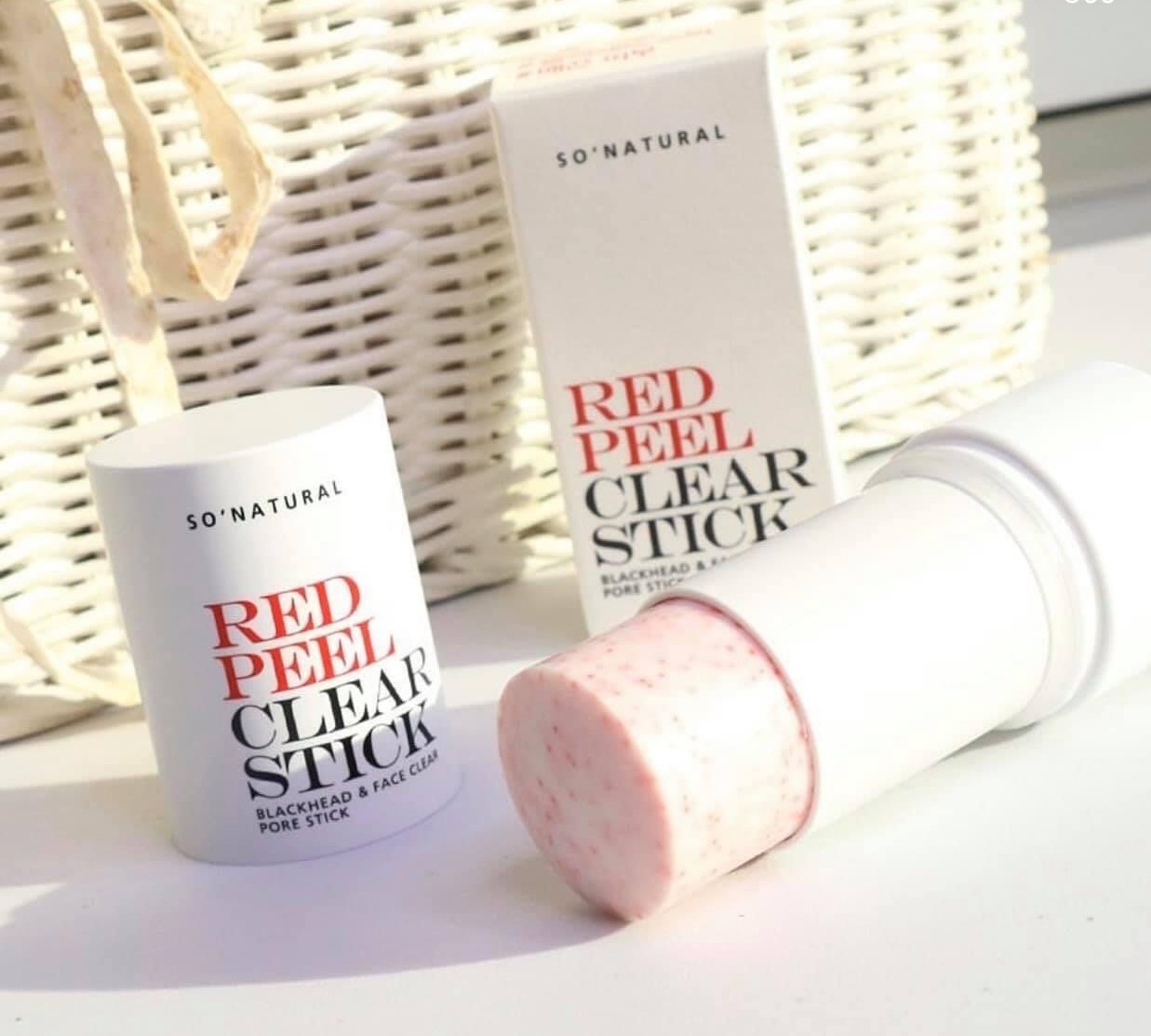 Thanh Lăn Trị Mụn Đầu Đen So’Natural Red Peel Clear Stick