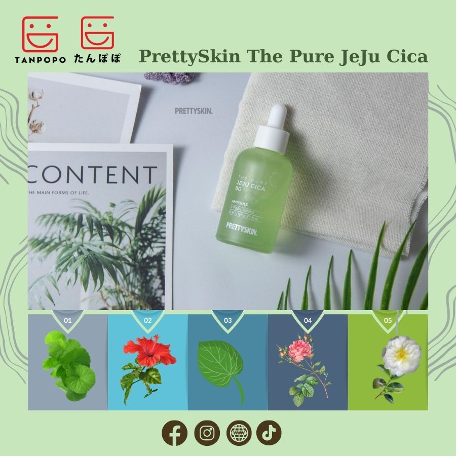 Tinh Chất PrettySkin The Pure JeJu Cica 80 Ampoule 50ml