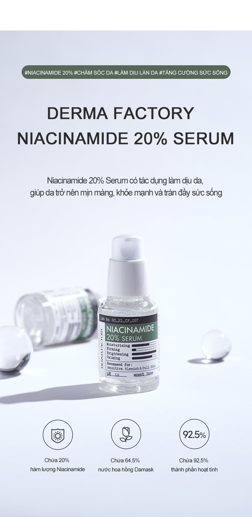 Tinh Chất Derma Factory Niacin Hyaluron 21% 80ml