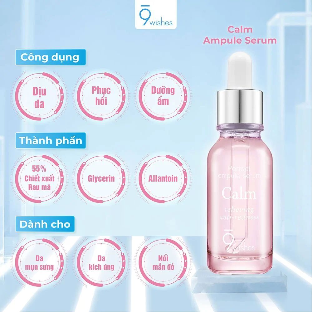 Tinh Chất Làm Dịu Và Phục Hồi Da 9Wishes Calm Ampoule Serum 25ml