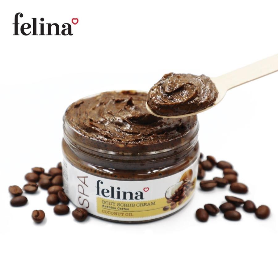 Kem Tẩy Tế Bào Chết Felina Body Scrub Cream Arabica Coffee + Coconut Oil 220g