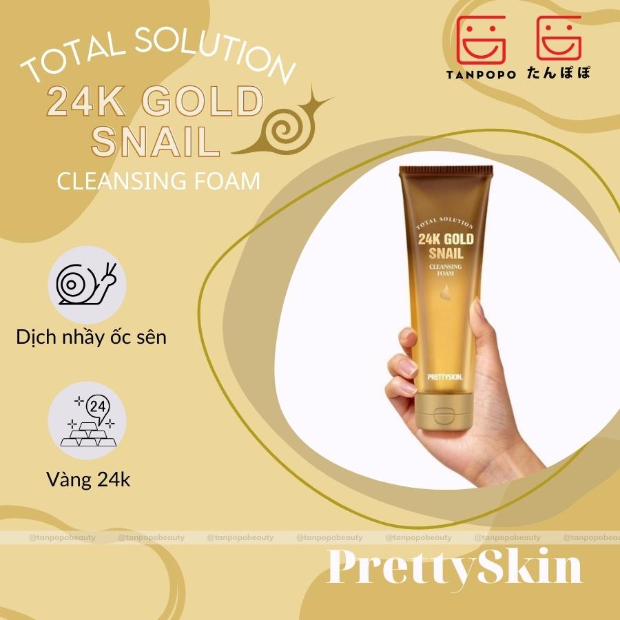 Sữa Rửa Mặt PrettySkin Total Solution 24K Gold Snail Cleansing Foam 150ml