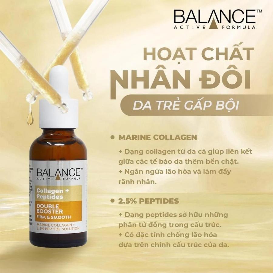 Serum Balance Chống Lão Hóa Collagen + Peptides Double Booster 30ml