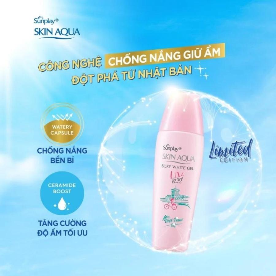 Gel Chống Nắng Sunplay Skin Aqua Silky White SPF50 30g (Hồng)