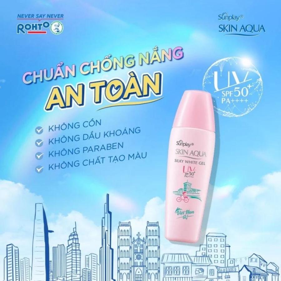 Gel Chống Nắng Sunplay Skin Aqua Silky White SPF50 30g (Hồng)