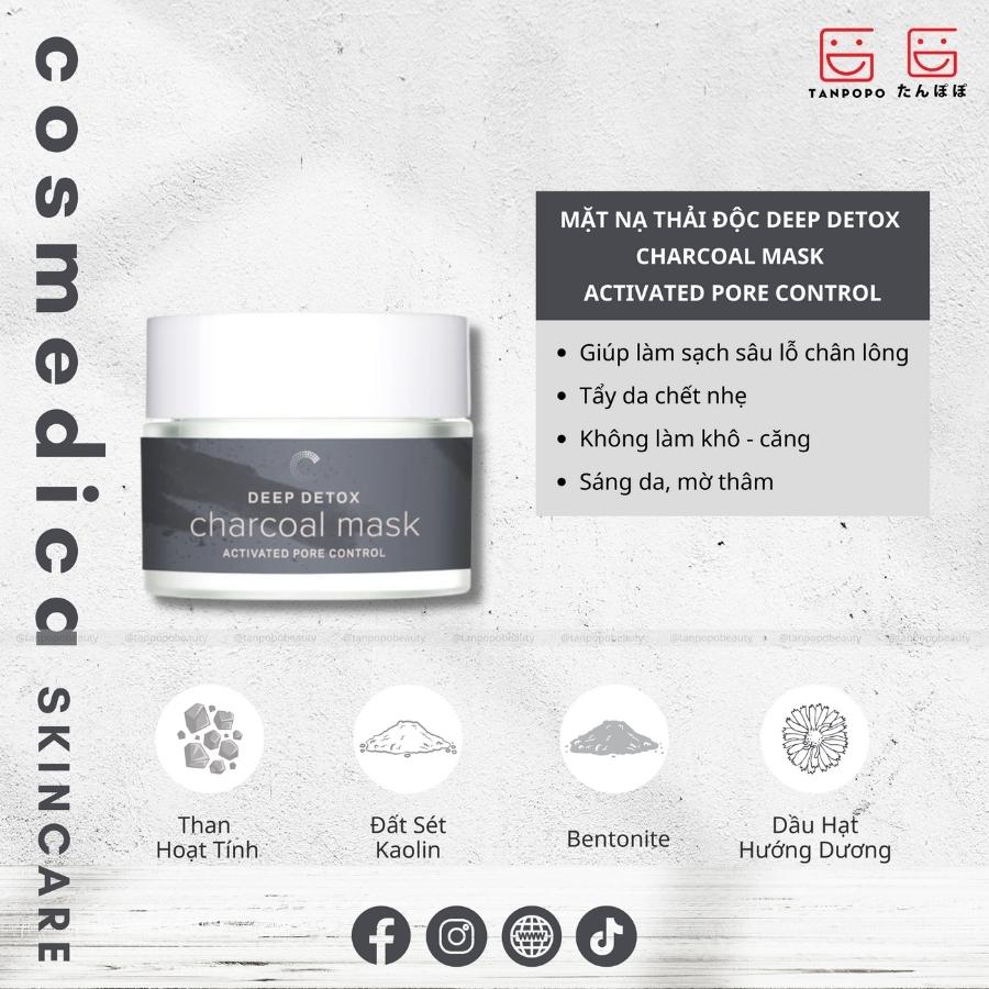 Mặt Nạ Thải Độc Cosmedica Skincare Deep Detox Charcoal Mask Activated Pore Control 48g