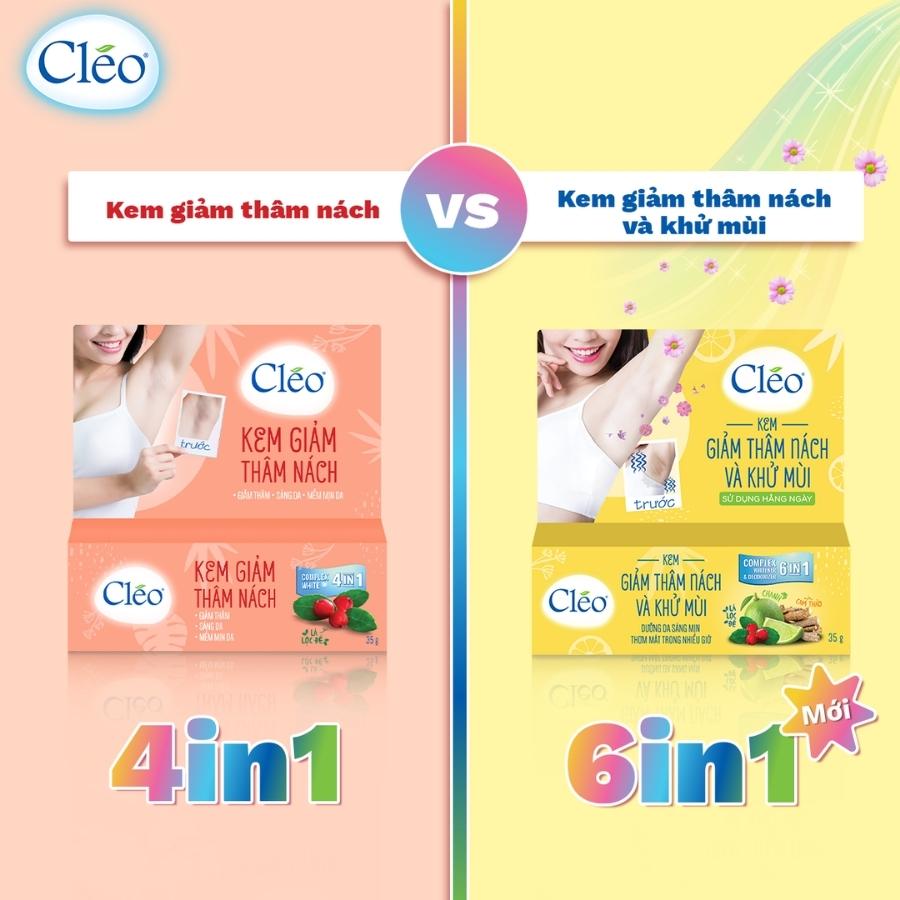 Kem Giảm Thâm Nách Và Khử Mùi Cleo Dưỡng Sáng 6 In 1 35g (Vàng)