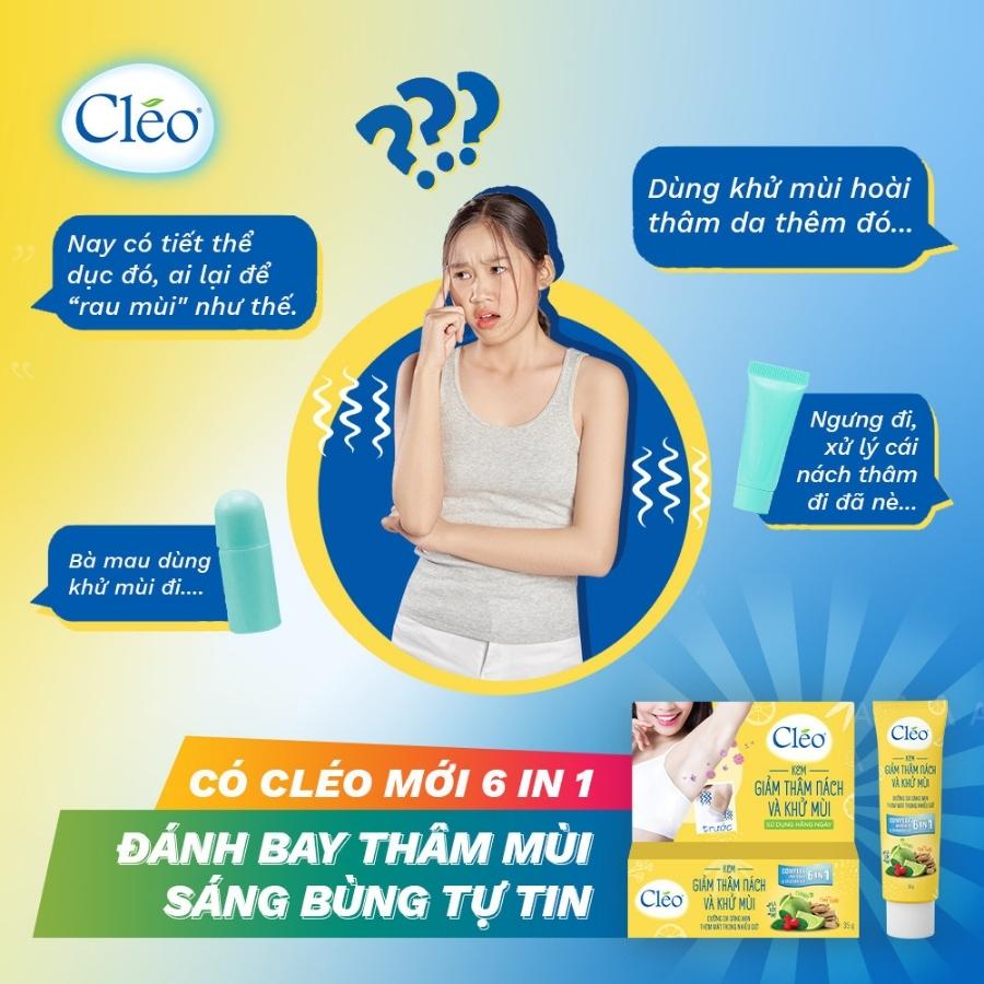 Kem Giảm Thâm Nách Và Khử Mùi Cleo Dưỡng Sáng 6 In 1 35g (Vàng)