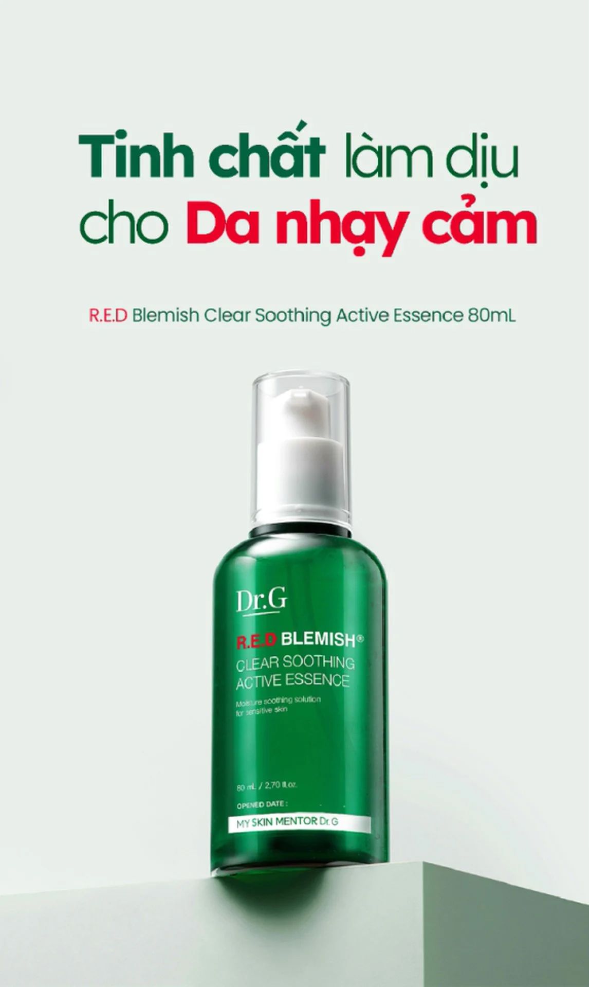 Tinh Chất Dr.G Làm Dịu Da Nhạy Cảm R.E.D Blemish Clear Soothing Active Essence 80ml