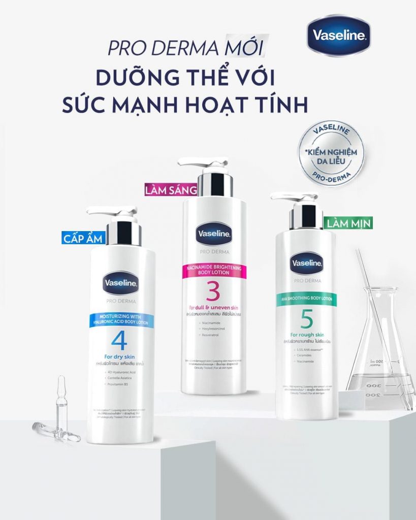 Sữa Dưỡng Thể Vaseline Pro Derma Niacinamide Brightening Body Lotion 3 250ml