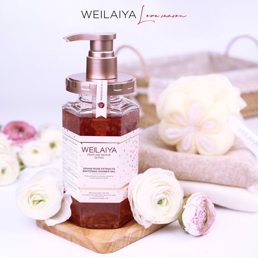 Sữa Tắm Trắng Da Weilaiya Grand Rose Extracts Whitening Shower Gel 450ml