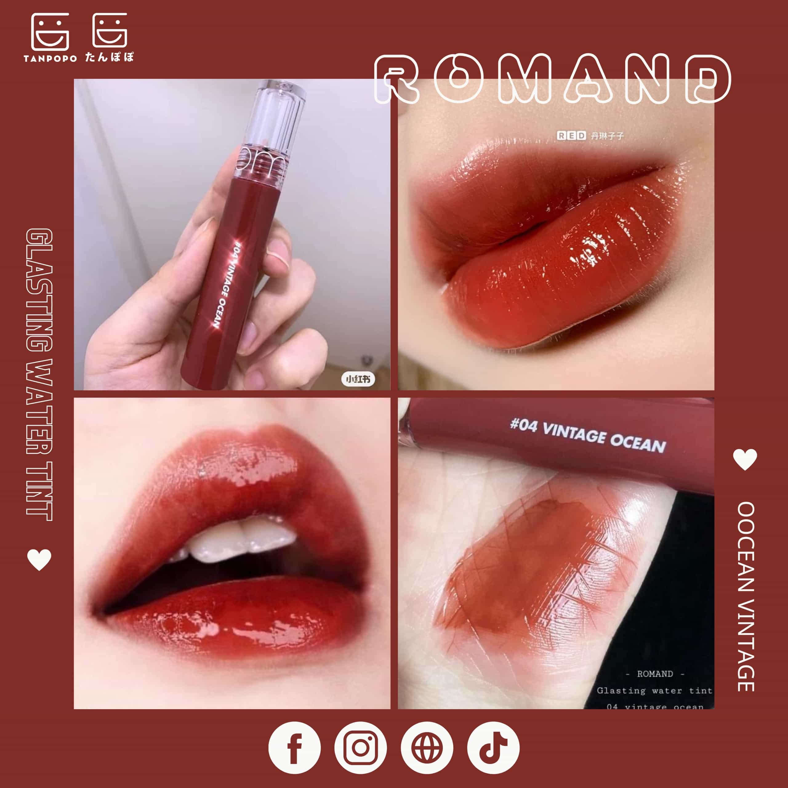 Son Bóng Romand Glasting Water Tint - 04 Vintage Ocean