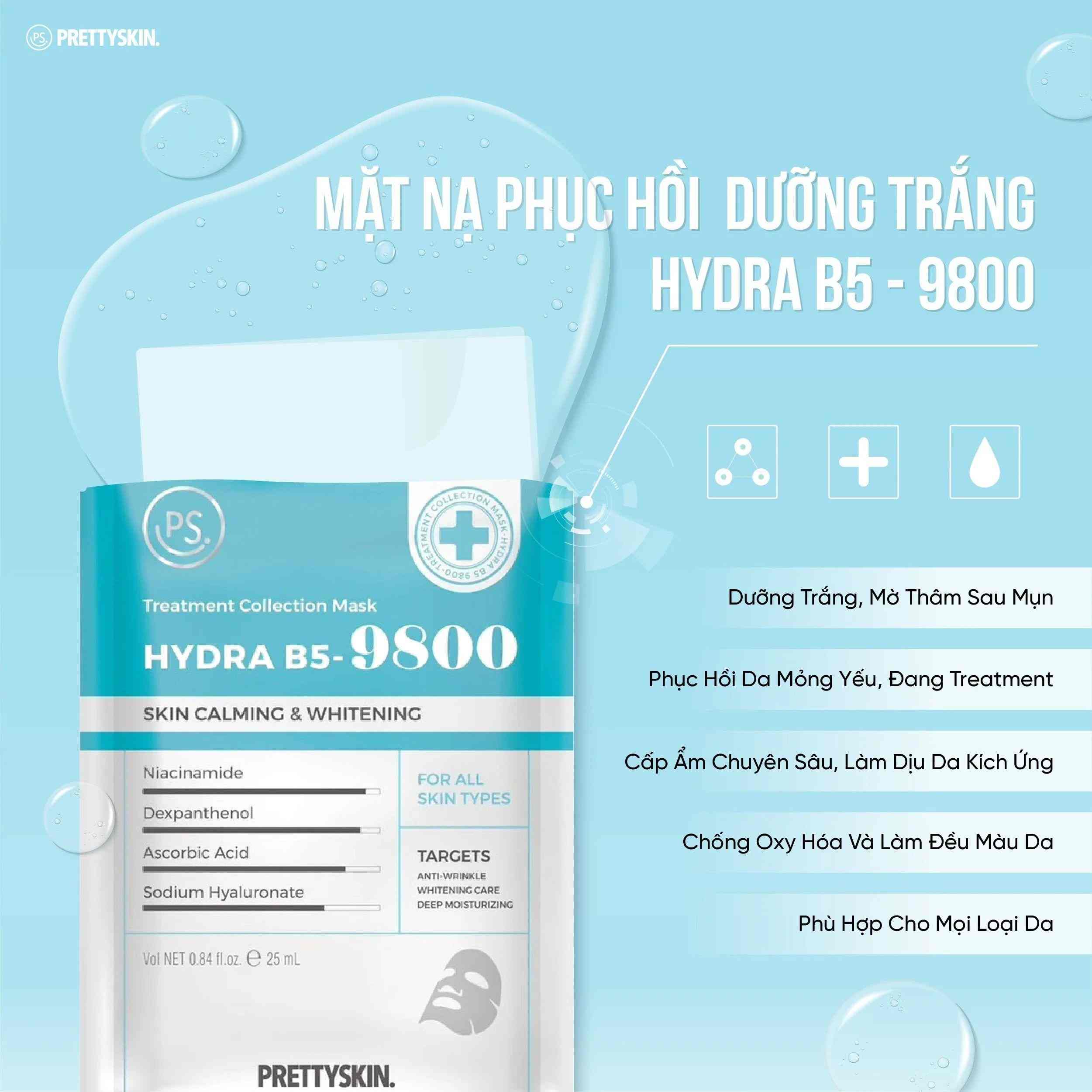 Mặt Nạ Giấy Prettyskin Treatment Collection Mask Hydra B5-9800 25ml