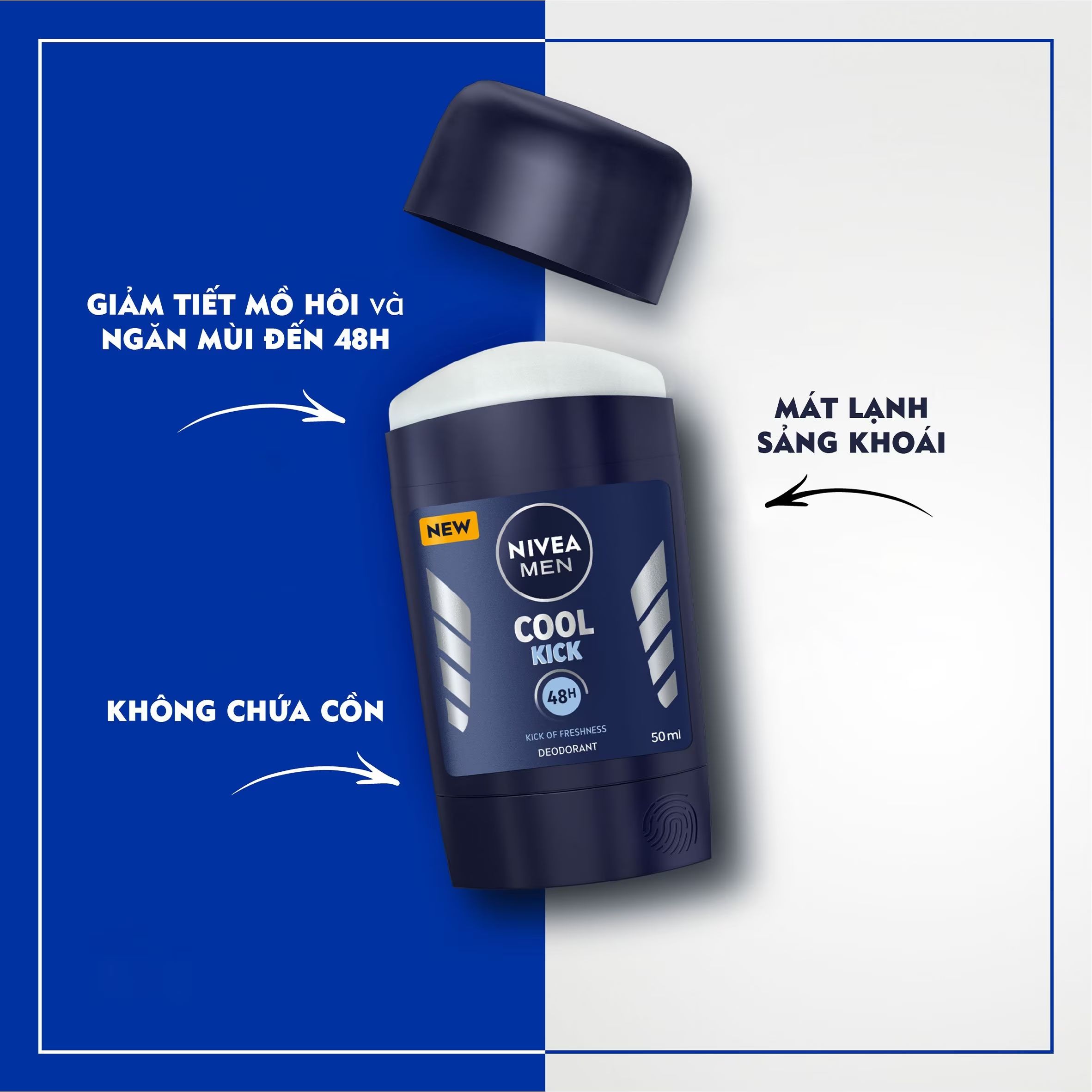 Sáp Ngăn Mùi Nam Nivea Men Cool Kick 48h 50ml