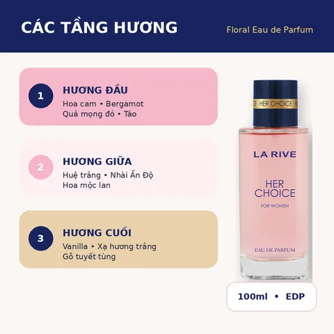 Nước Hoa Nữ La Rive Her Choice For Women EDP 100ml