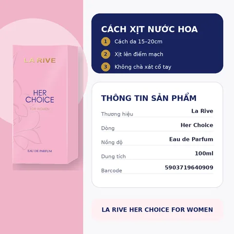 Nước Hoa Nữ La Rive Her Choice For Women EDP 100ml