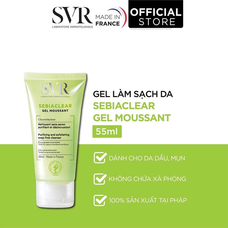 Gel Rửa Mặt SVR Cho Da Dầu Sebiaclear Gel Moussant (Nhập Khẩu)