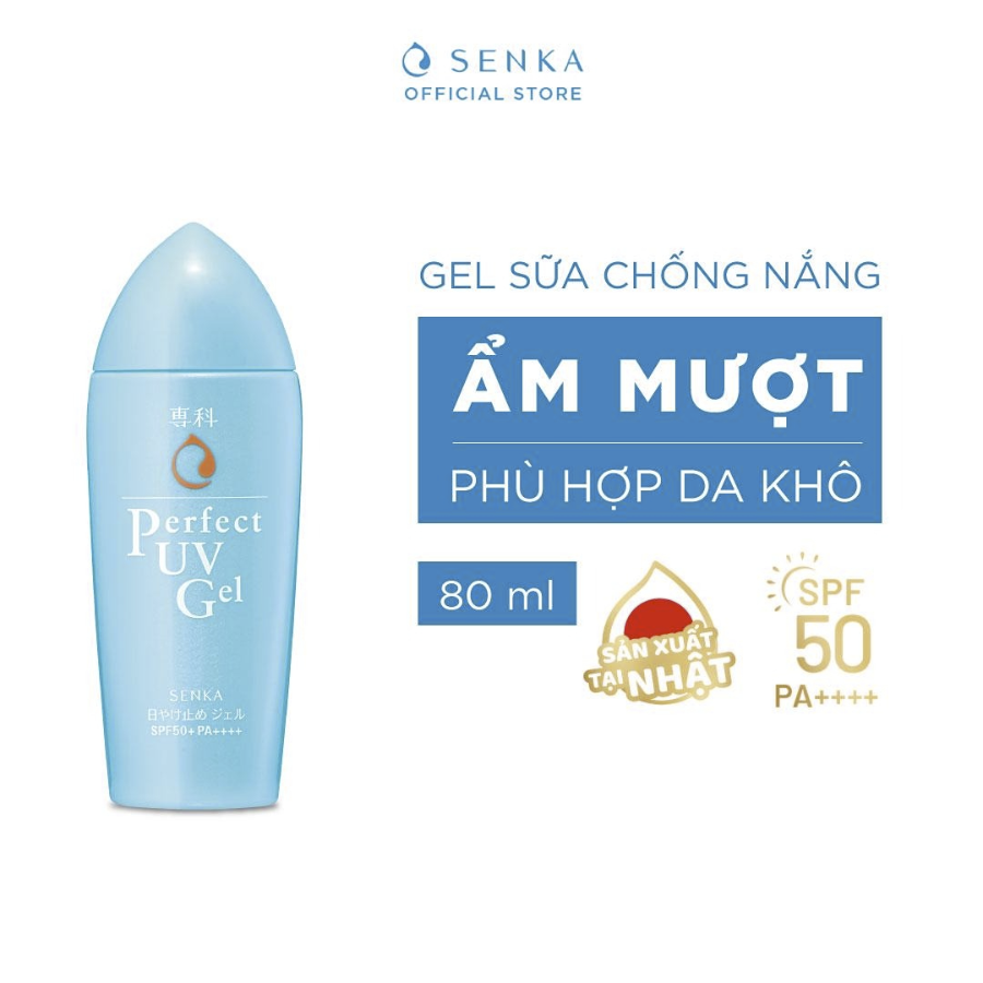 Gel Chống Nắng Dưỡng Ẩm Cho Da Khô Senka Perfect UV Gel N SPF50+ 80ml