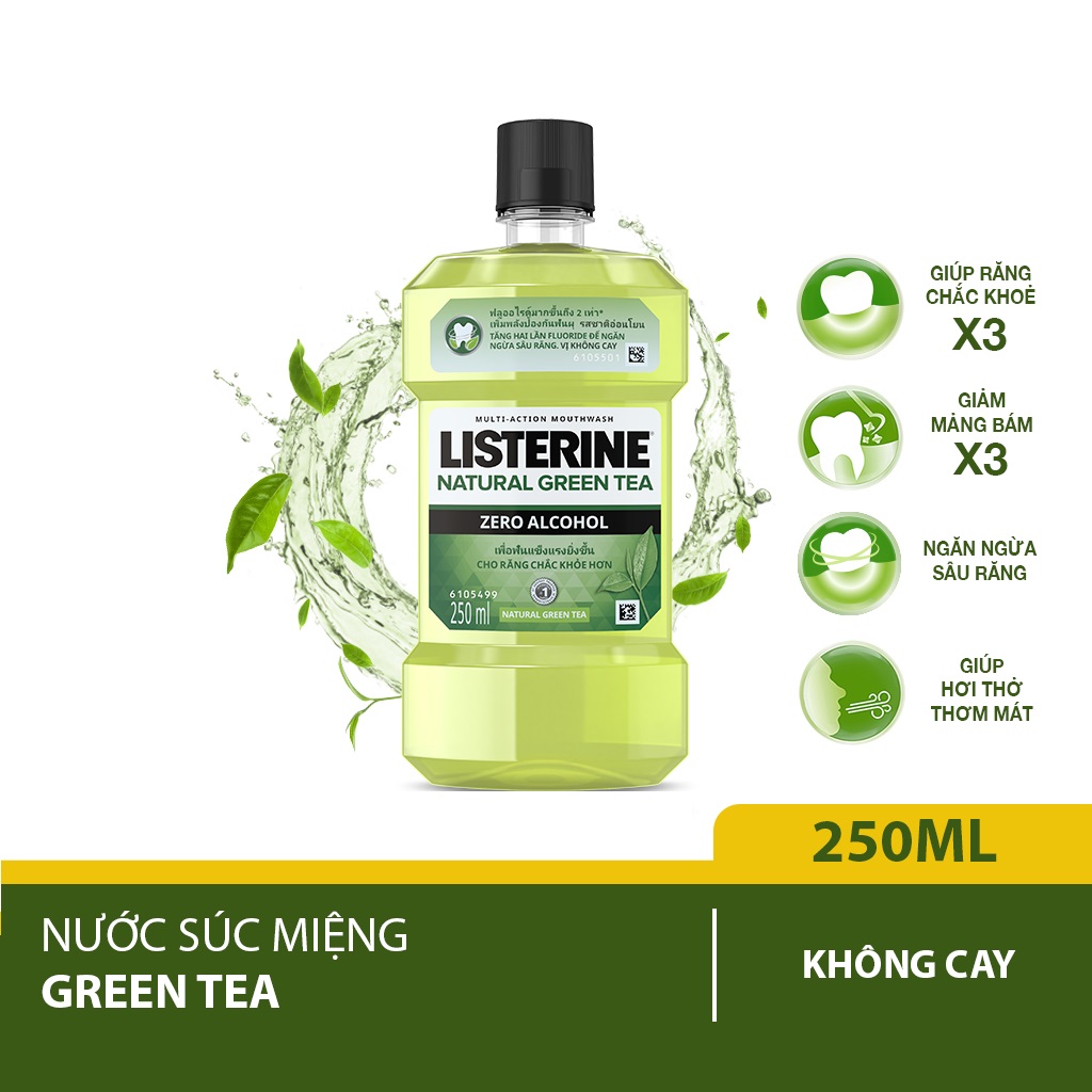Nước Súc Miệng Listerine Natural Green Tea