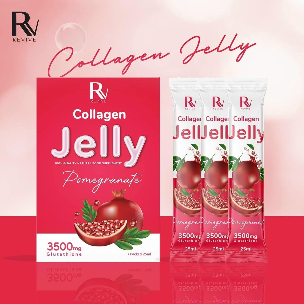 Thạch Trắng Da Revive Jelly Collagen Pomegranate 3500mg Glutathione (7gói X 25ml)