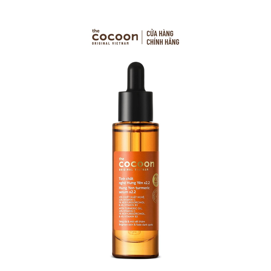 Tinh Chất Nghệ Hưng Yên Cocoon Sáng Da Chuyên Sâu Turmeric 22% Vitamin C