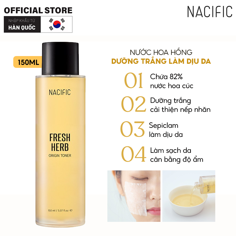 Nước Hoa Hồng Nacific Làm Dịu Da Nhạy Cảm Kích Ứng Fresh Herb Origin Toner 30ml