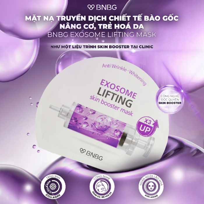 Mặt Nạ Giấy BNBG Nâng Cơ Trẻ Hóa Da Exosome Lifting Skin Booster Mask 30ml (Tím)