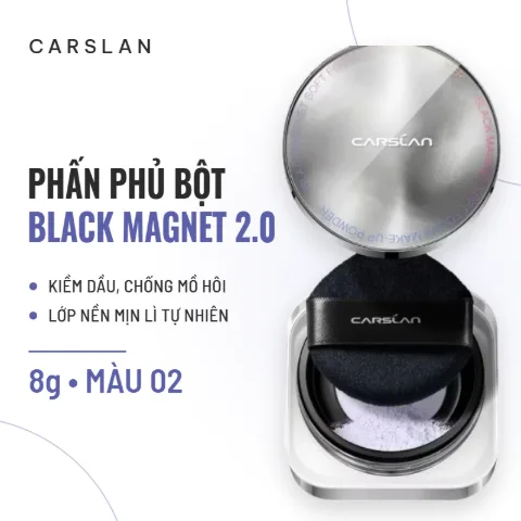 Phấn Phủ Dạng Bột Carslan 2.0 Black Magnet Soft Focus Powder 8g (Vỏ Xám Siêu Kiềm Dầu) - 02 Blue Purple