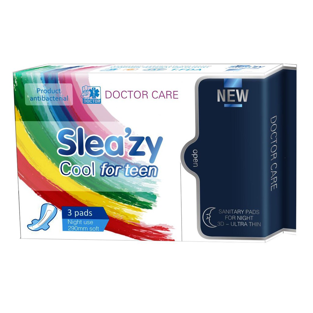Băng vệ sinh Doctor Care Sleazy Cool For Teen 3 miếng (ban đêm)
