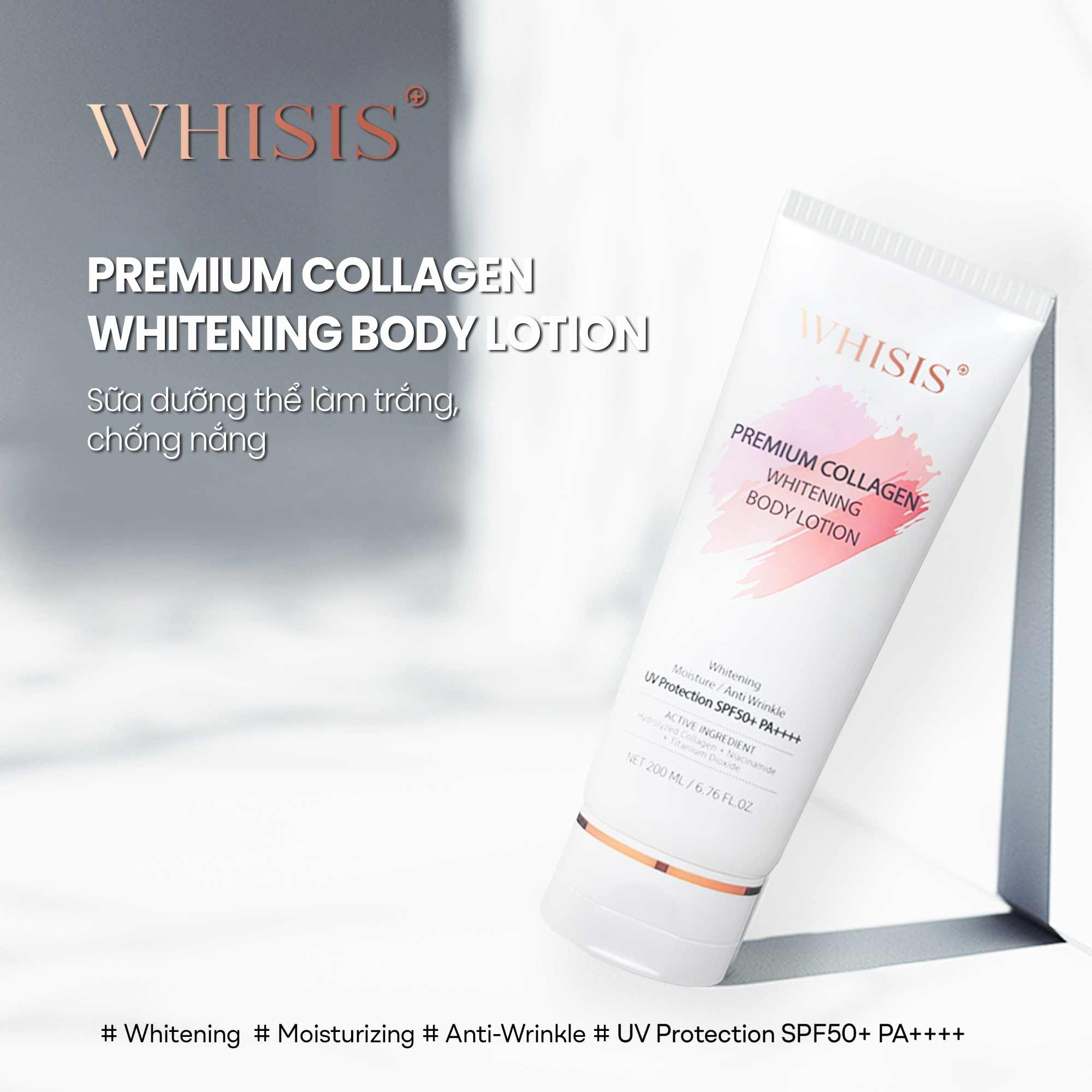 Kem Dưỡng Thể Chống Nắng Toàn Thân Whisis Premium Collagen Whitening Body Lotion 200ml