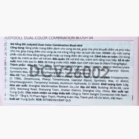 Má Hồng 2 Ô Judydoll Dual Color Combination Blush