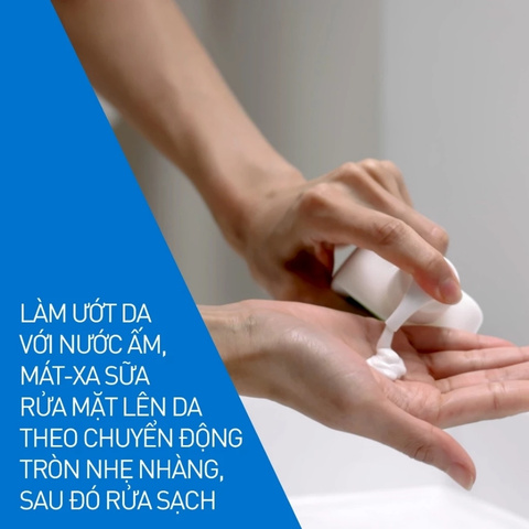 Sữa Rửa Mặt Cerave 2 In 1 Dạng Kem Tạo Bọt Cho Da Thường, Khô Hydrating Cream-to-Foam Cleanser 100ml