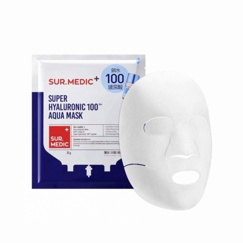 Mặt Nạ Cấp Nước Siêu Tốc Sur.Medic+ Super Hyaluronic 100 Aqua Mask