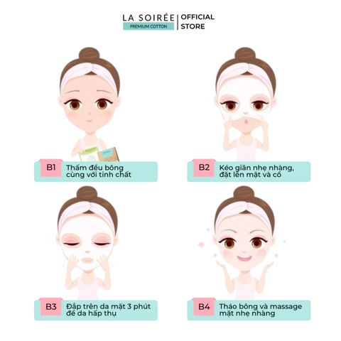 Bông Đắp Lotion Mask La Soirée With Organic Cotton 200 Miếng