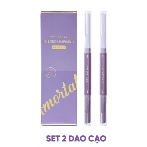 Bộ 2 Dao Cạo Lông Mày 2 Đầu Amortals Double Headed Macro Eyebrow Razor