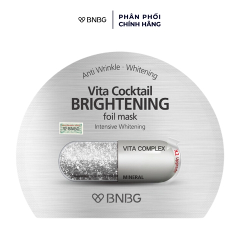 Mặt Nạ Giấy BNBG Vita Cocktail Brightening Foil 2X Upgrade 30ml (Bạc)(Mẫu Mới)