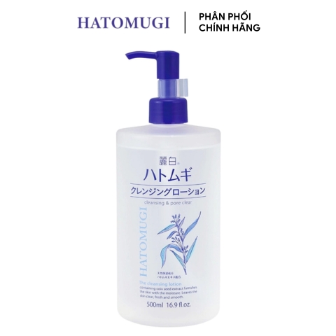 Nước Tẩy Trang Hatomugi Ý Dĩ Dưỡng Ẩm Sáng Da Cleansing & Pore Clear 500ml