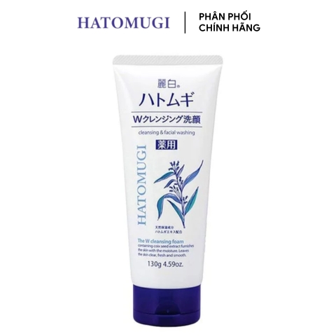 Sữa Rửa Mặt Tẩy Trang Và Làm Sáng Da Hatomugi Cleansing & Facial Washing 130g