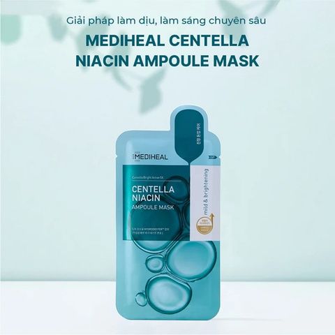 Mặt Nạ Giấy Mediheal Dưỡng Sáng Làm Dịu Cấp Ẩm Centella Niacin Ampoule Mask 30g
