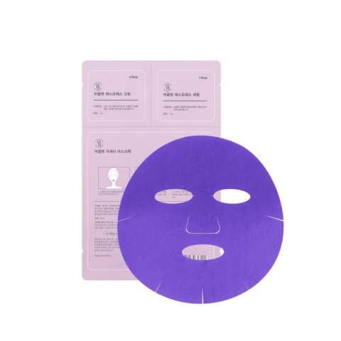 Mặt Nạ 3 Bước Làm Dịu Da Be' Balance Azulene Micro Fiber Mask (Tím)