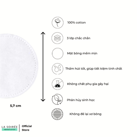 Bông Tẩy Trang La Soirée Premium Cotton