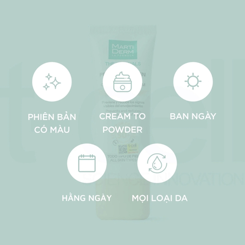 Kem Chống Nắng Martiderm The Originals Proteos Screen SPF50+ Color Fluid Cream 40ml (Nhập Khẩu) - Light