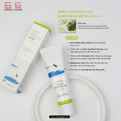 Kem Chống Nắng Round Lab Birch Juice Mild-Up Sunscreen SPF50+ 50ml