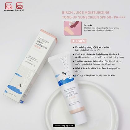Kem Chống Nắng Round Lab Birch Juice Moisturizing Tone-Up Sunscreen SPF 50+ PA++++ 50ml