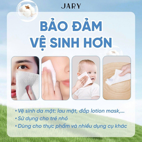 Khăn Mặt Dùng Một Lần Dạng Rút Jary Disposable Face Towel (50 Miếng)
